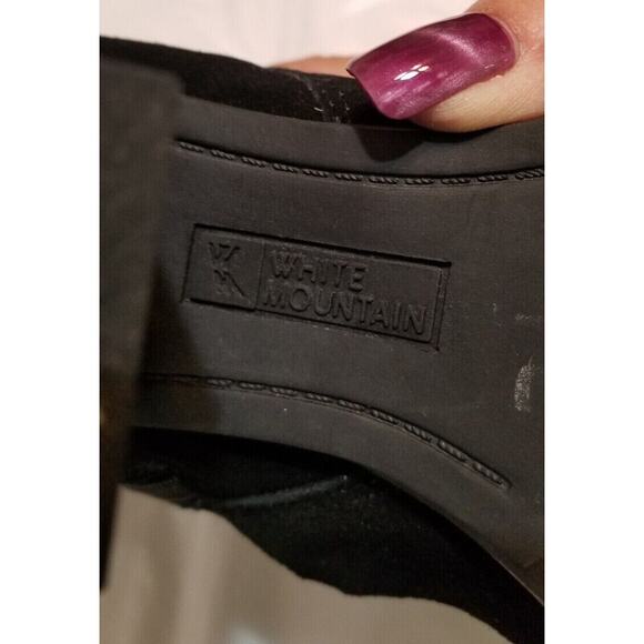 White Mountain-Black Slouch Taft Zipper Leather Suede Ankle Boots Size 10M - Picture 11 of 11
